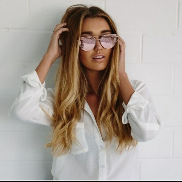 PINK MIRRORED Glasses Trendy - Picture 11 of 14